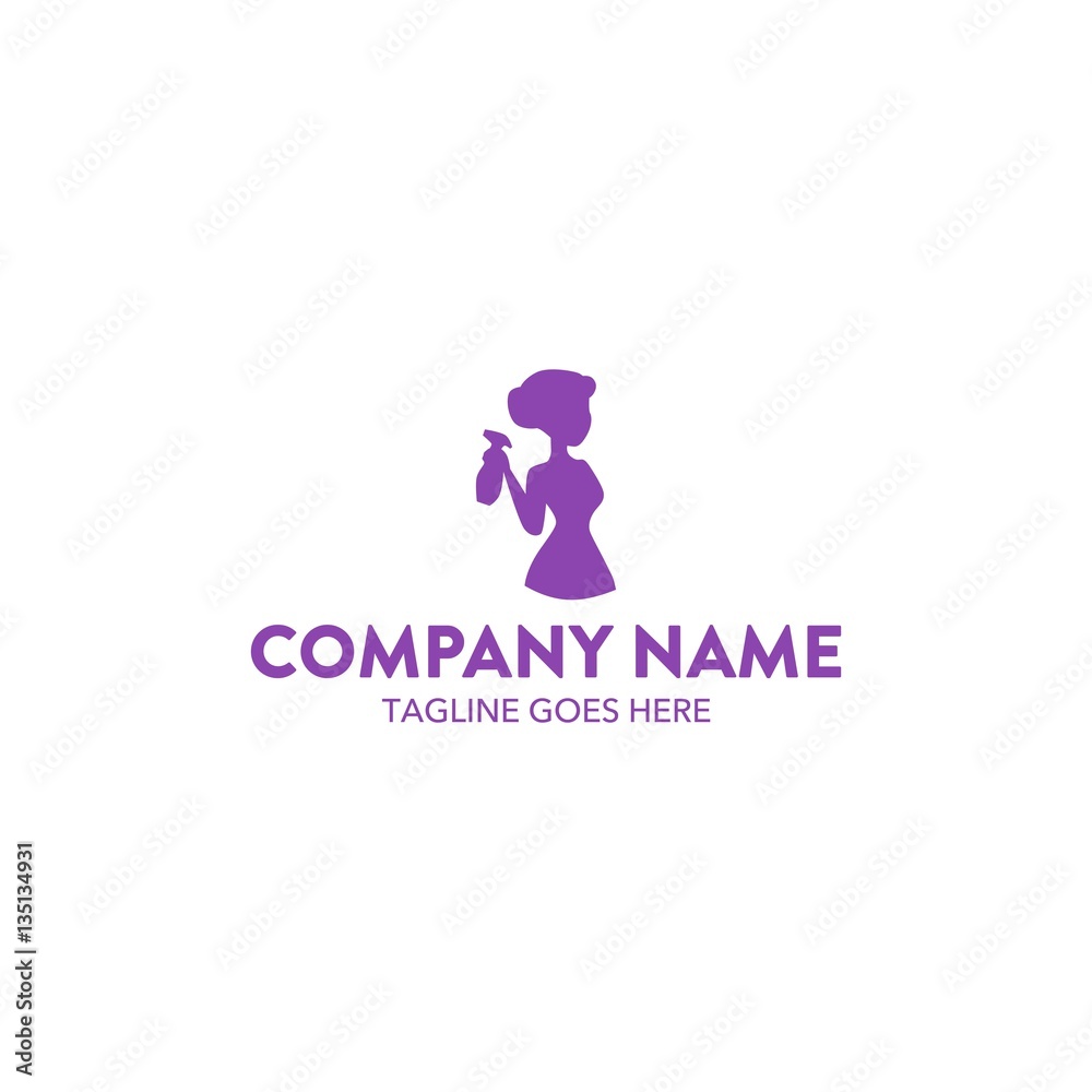 Maid House Cleaning Service Logo Maid House Cleaning Service Logo