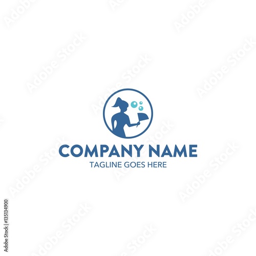 Maid House Cleaning Service Logo