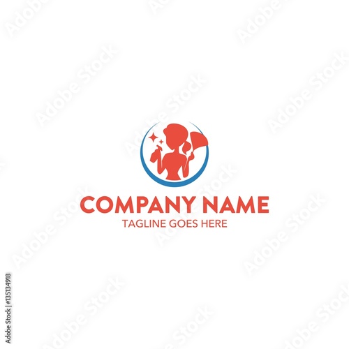Maid House Cleaning Service Logo