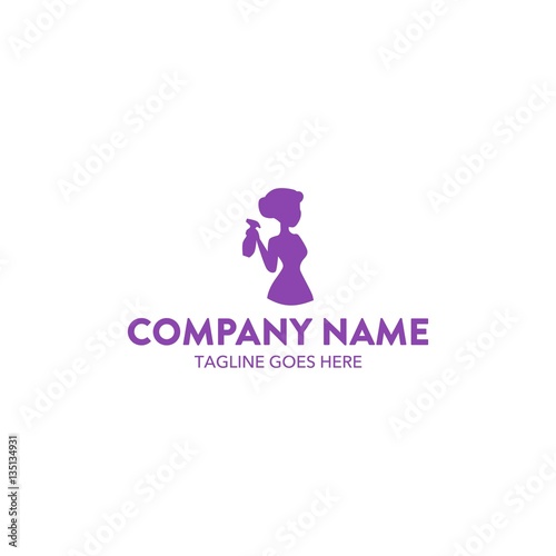 Maid House Cleaning Service Logo