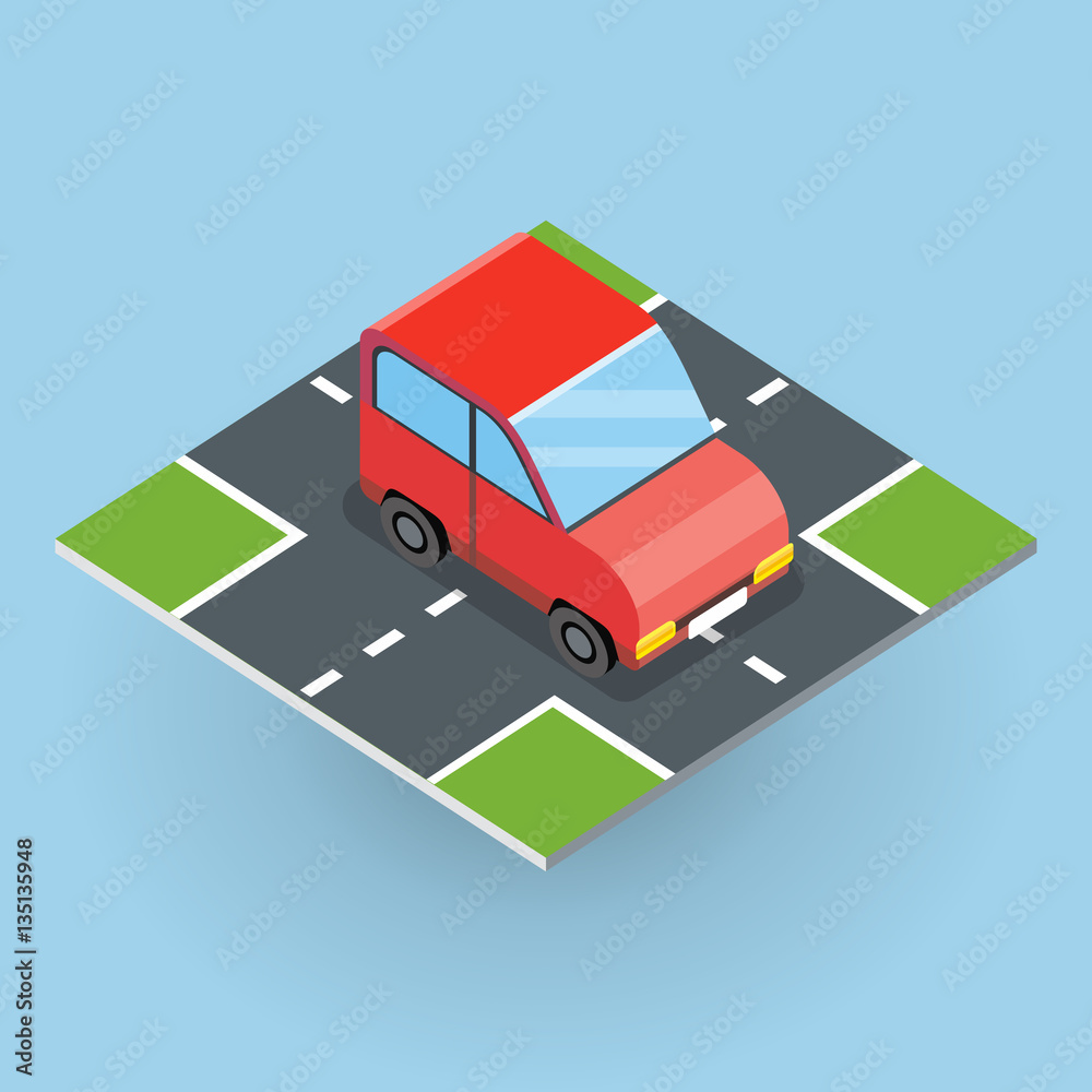 Isometric Red Car Isometric Red Car