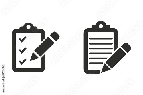 Clipboard pencil - vector icon.