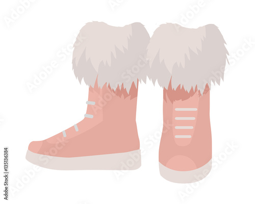 Pair of Boots Vector Illustration in Flat Design