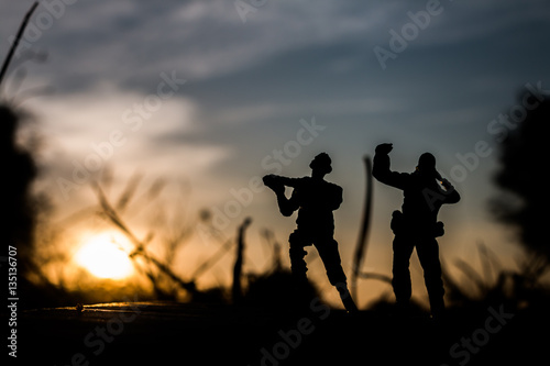 Soldier guard silhouette.