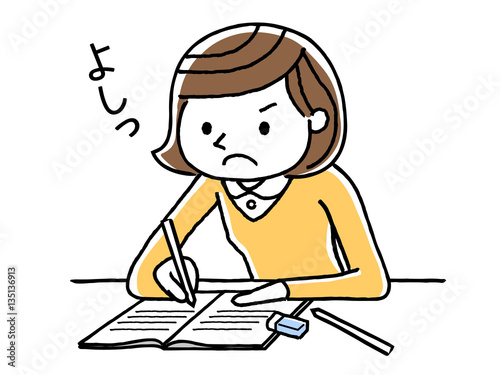 勉強する女の子
