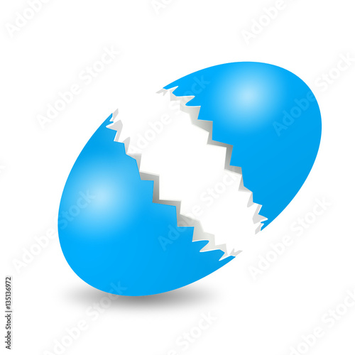 Osterei Eierschale Offen Leer Blau