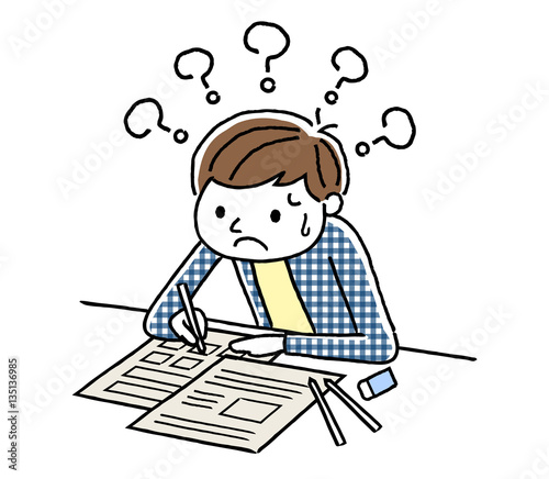 勉強する男の子
