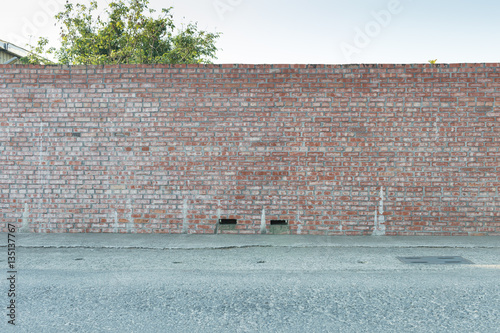 Large blank billboard on a street wall, banners with room to add your own text