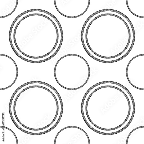 Seamless geometric texture. Black isolated on white. Each element is composed of many parts.