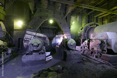 The old equipment at a thermal power plant
