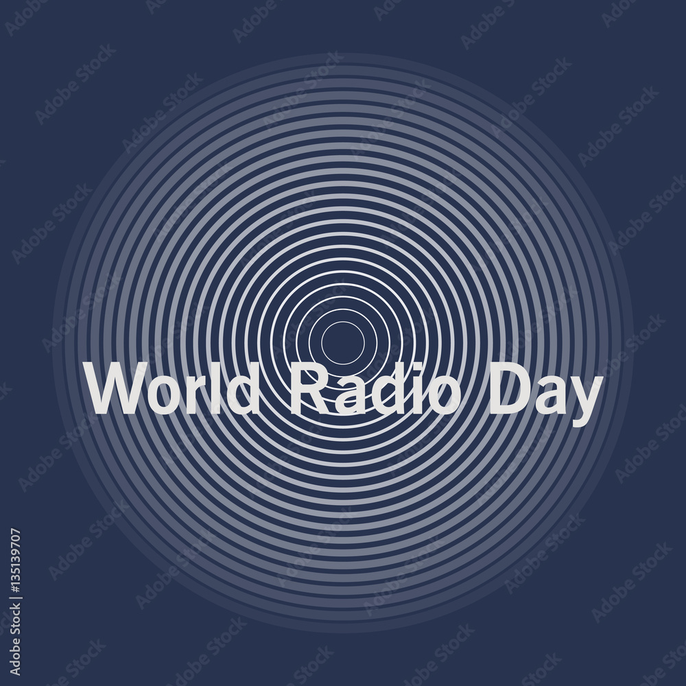 World Radio Day, concentric circles, radio World Radio Day, concentric circles, radio