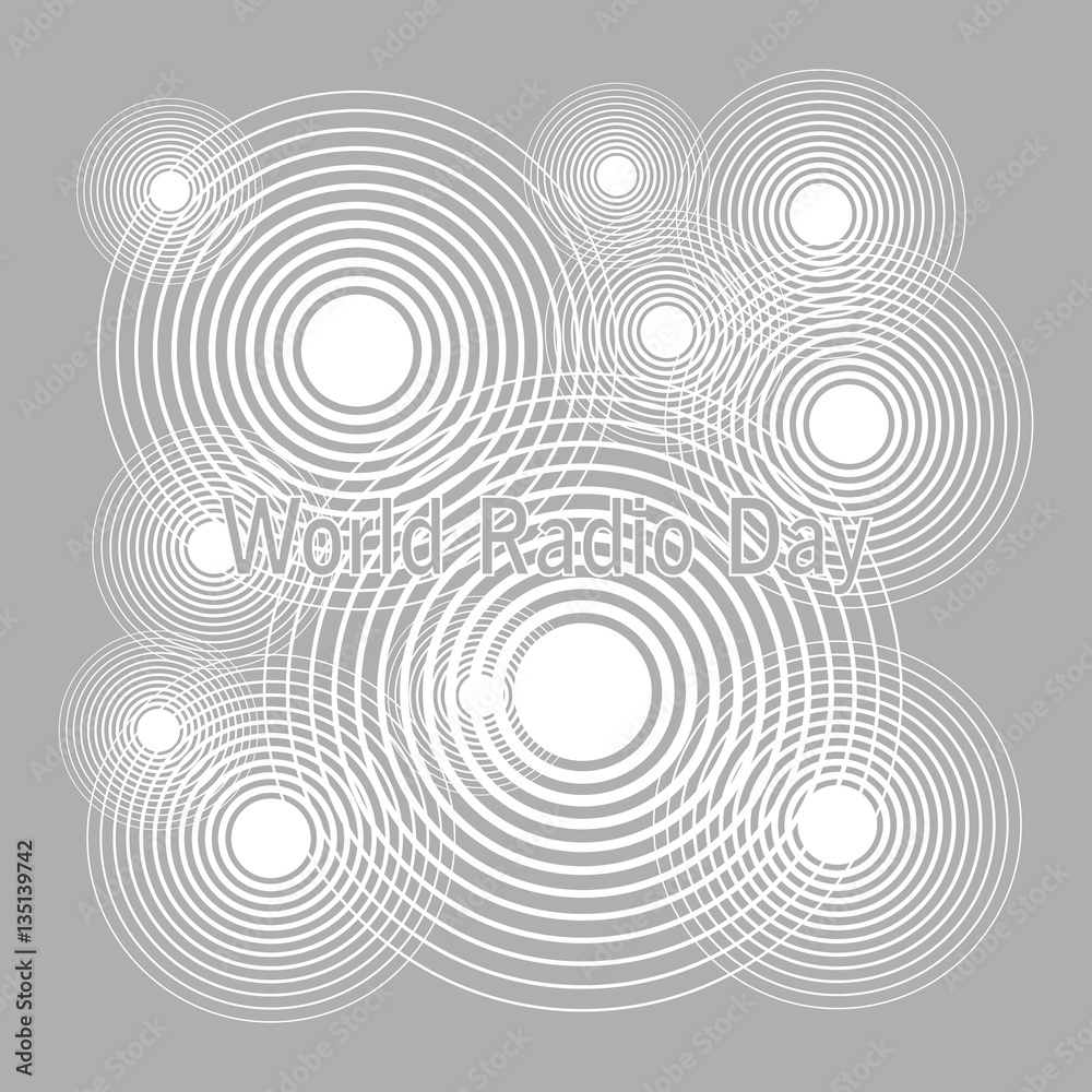 World Radio Day, concentric circles, radio World Radio Day, concentric circles, radio
