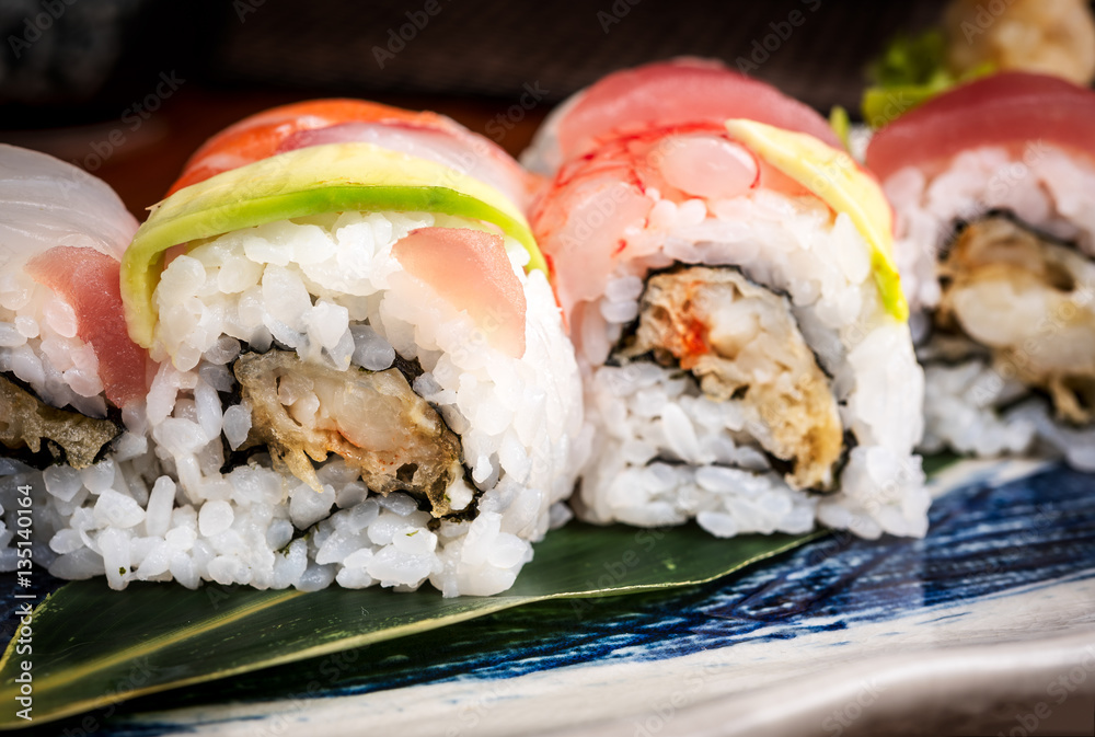 detail of fresh and healty sushi rolls detail of fresh and healty sushi rolls