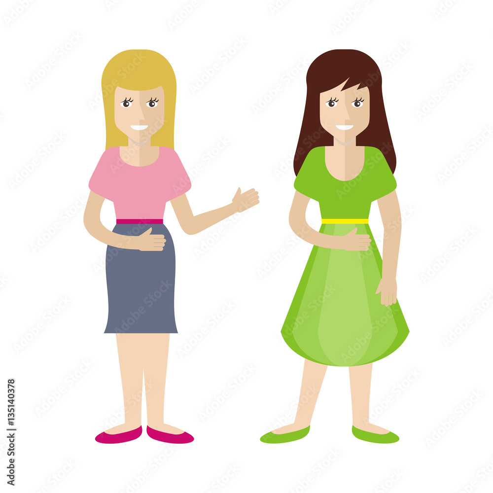 Woman Characters Vector Illustration in Flat Style Woman Characters Vector Illustration in Flat Style