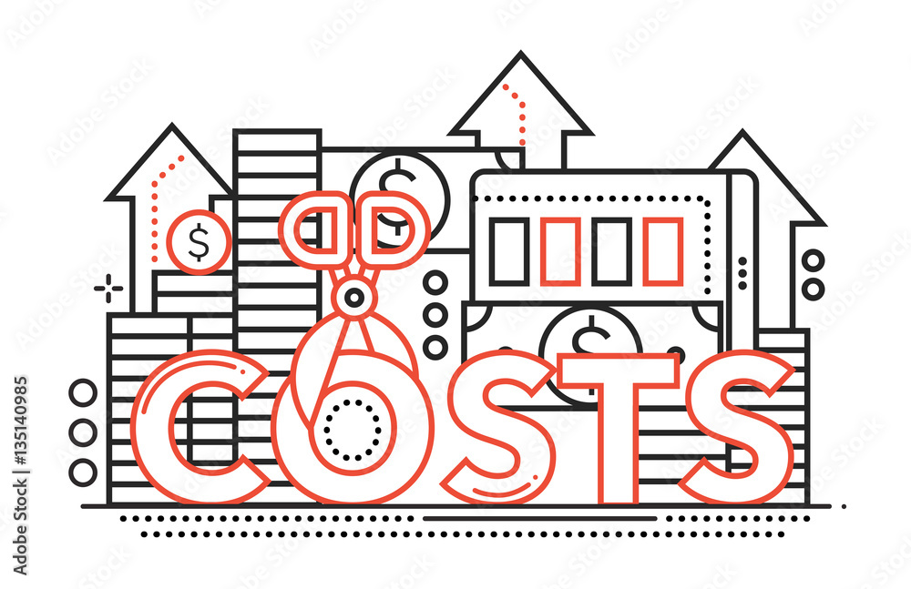 Reduce Costs - flat line design website banner