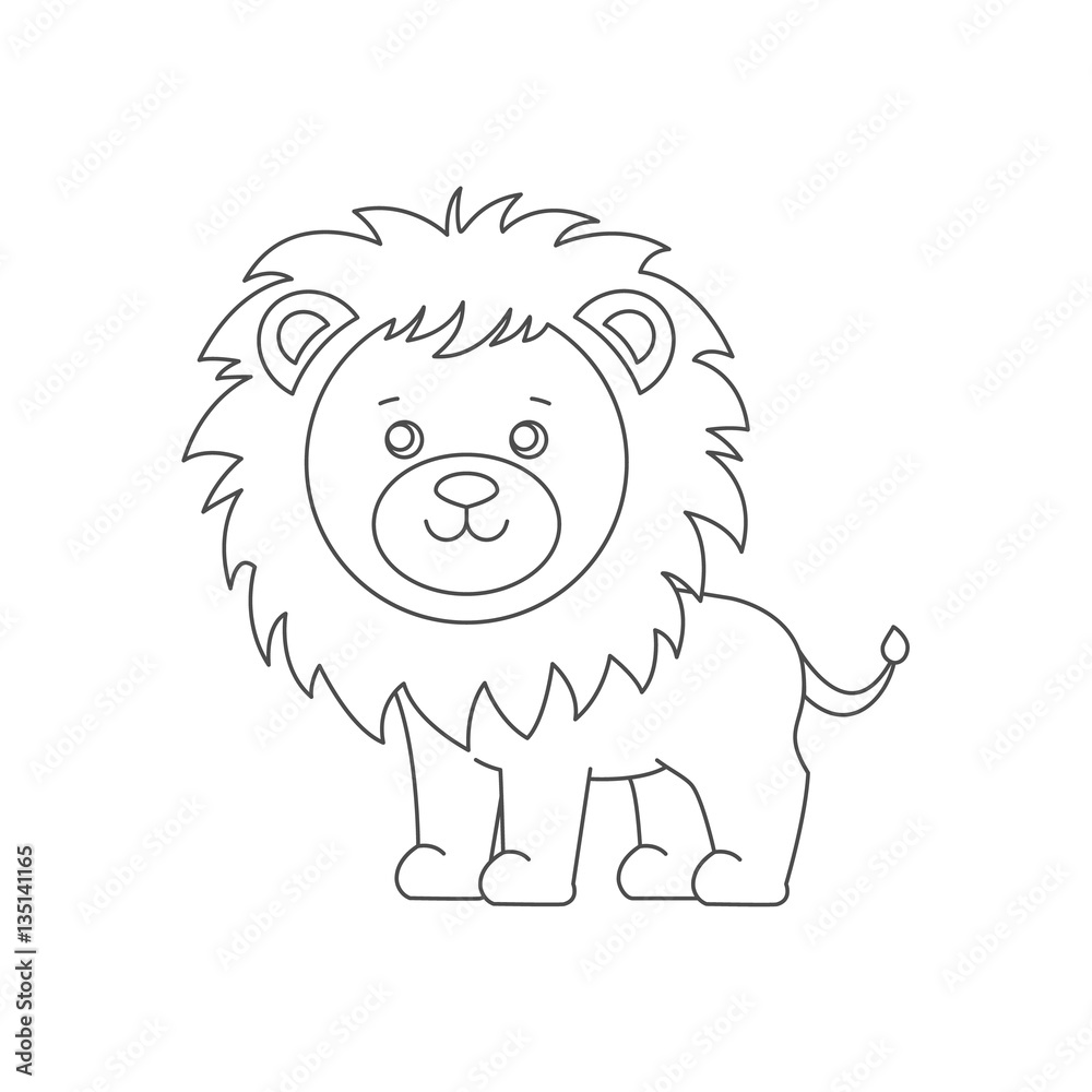 Lion for coloring book.