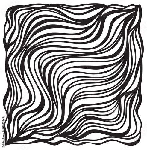 vector black and white wavy hair background handmade