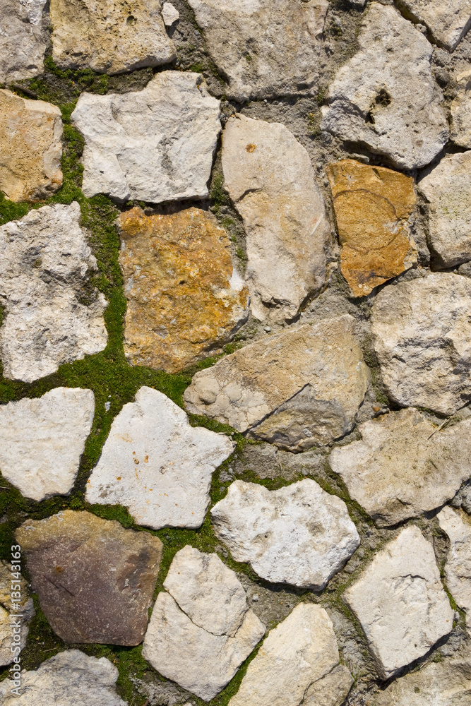 Obraz premium Stone gray wall closeup. Stone background.