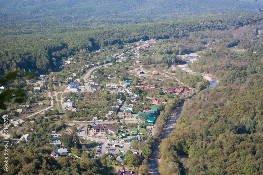 The view from the top of the village Guamka, Krasnodar Krai