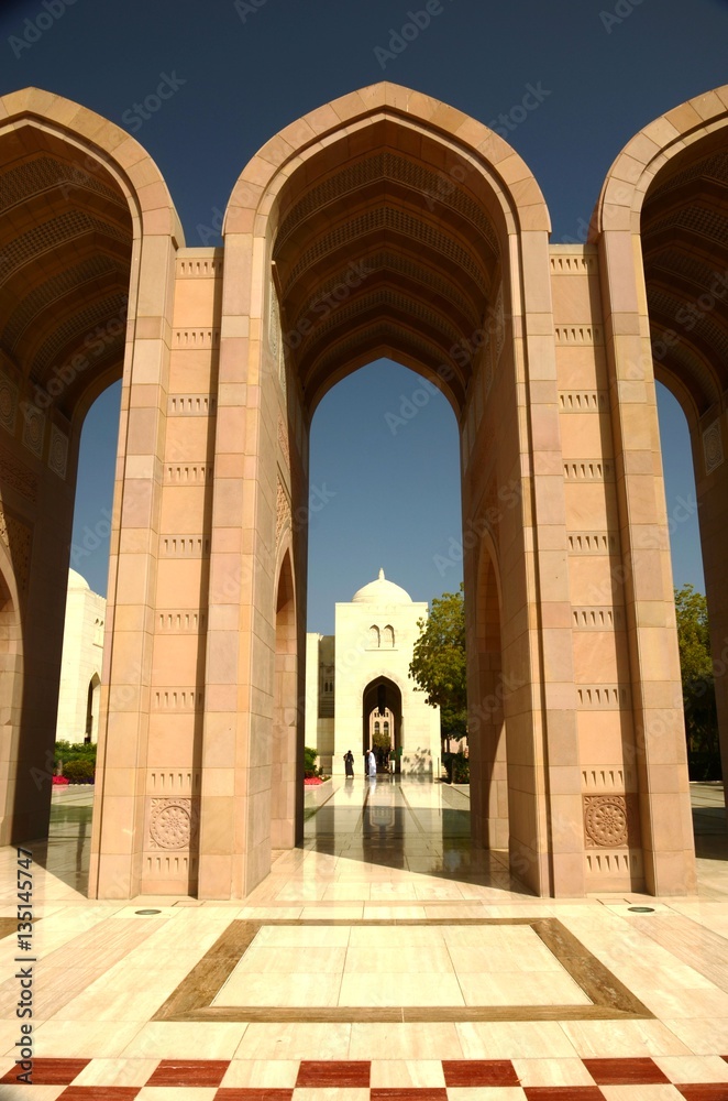 Oman : Grande Mosquée du Sultan Qaboos à Mascate