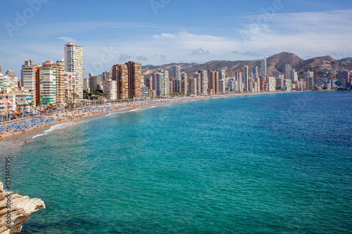 Coastline of a Benidorm city