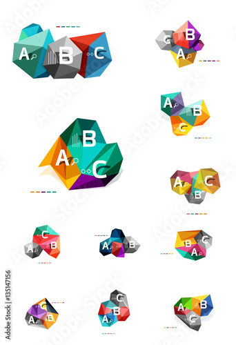 Abstract low poly infographics template