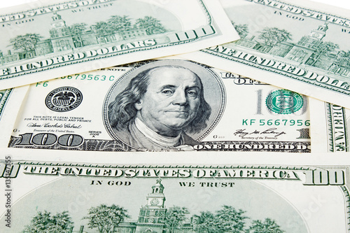 Lots of one hundred dollar bills.