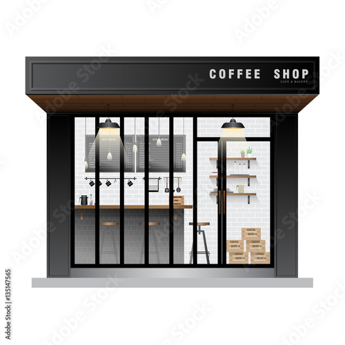 Cafe and Coffee Shop Exterior vector