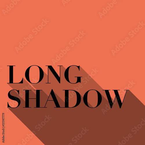 Long flat shadow on orange background vector Illustration