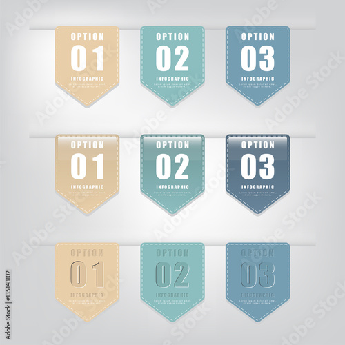 Set of  number modern banners or tags for business , Infographic and presentation.