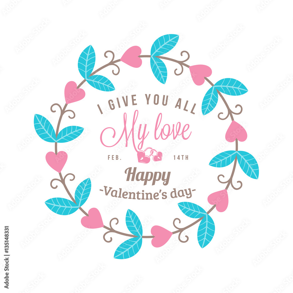 Decorative Floral Frame. Hand drawn design elements. Happy Valentines Day. Decorative Floral Frame. Hand drawn design elements. Happy Valentines Day.