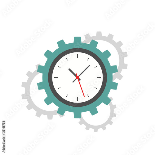 Clock gear flat icon