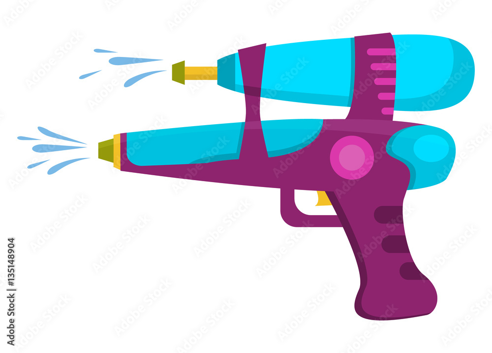 Plastic water gun isolated vector. Plastic water gun isolated vector.