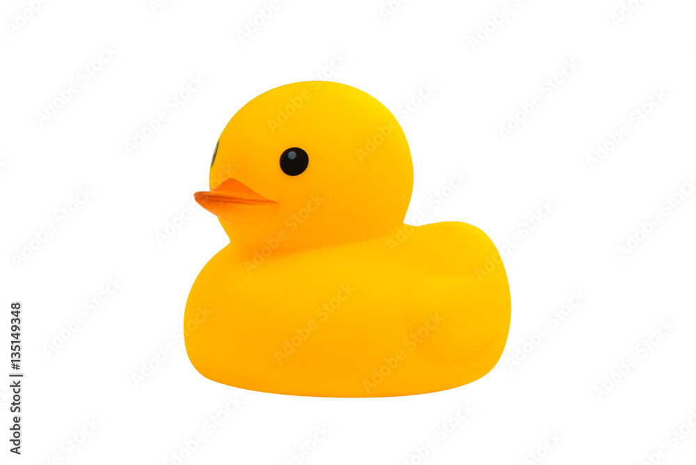 Yellow rubber duck toy, isolated on white background. Yellow rubber duck toy, isolated on white background.