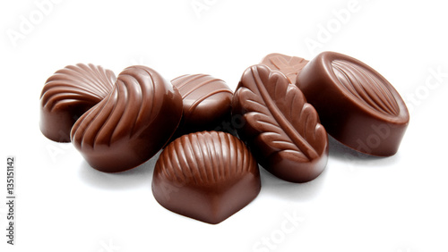 Assortment of chocolate candies sweets isolated