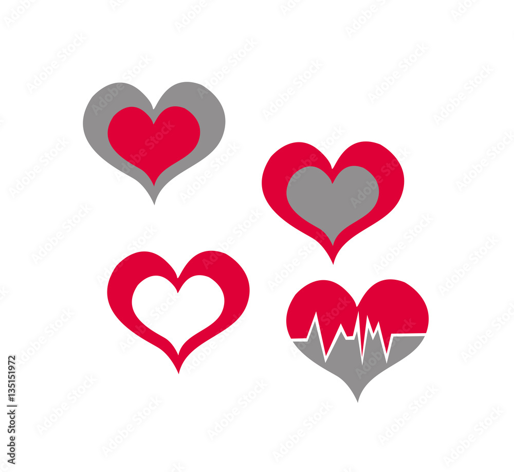 human heart icons or symbols for love