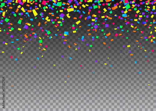 Vector illustration of cartoon seamless border background with carnival confetti