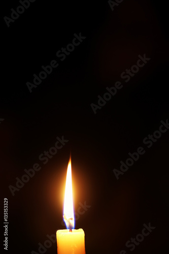 candle flame isolated on black
