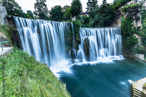 July 09  2016  The tall waterfalls of Jajce  Bosnia and Herzegov