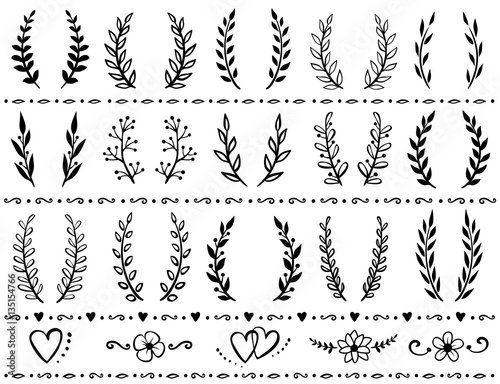 Fototapeta Naklejka Na Ścianę i Meble -  set of wreaths with branches
