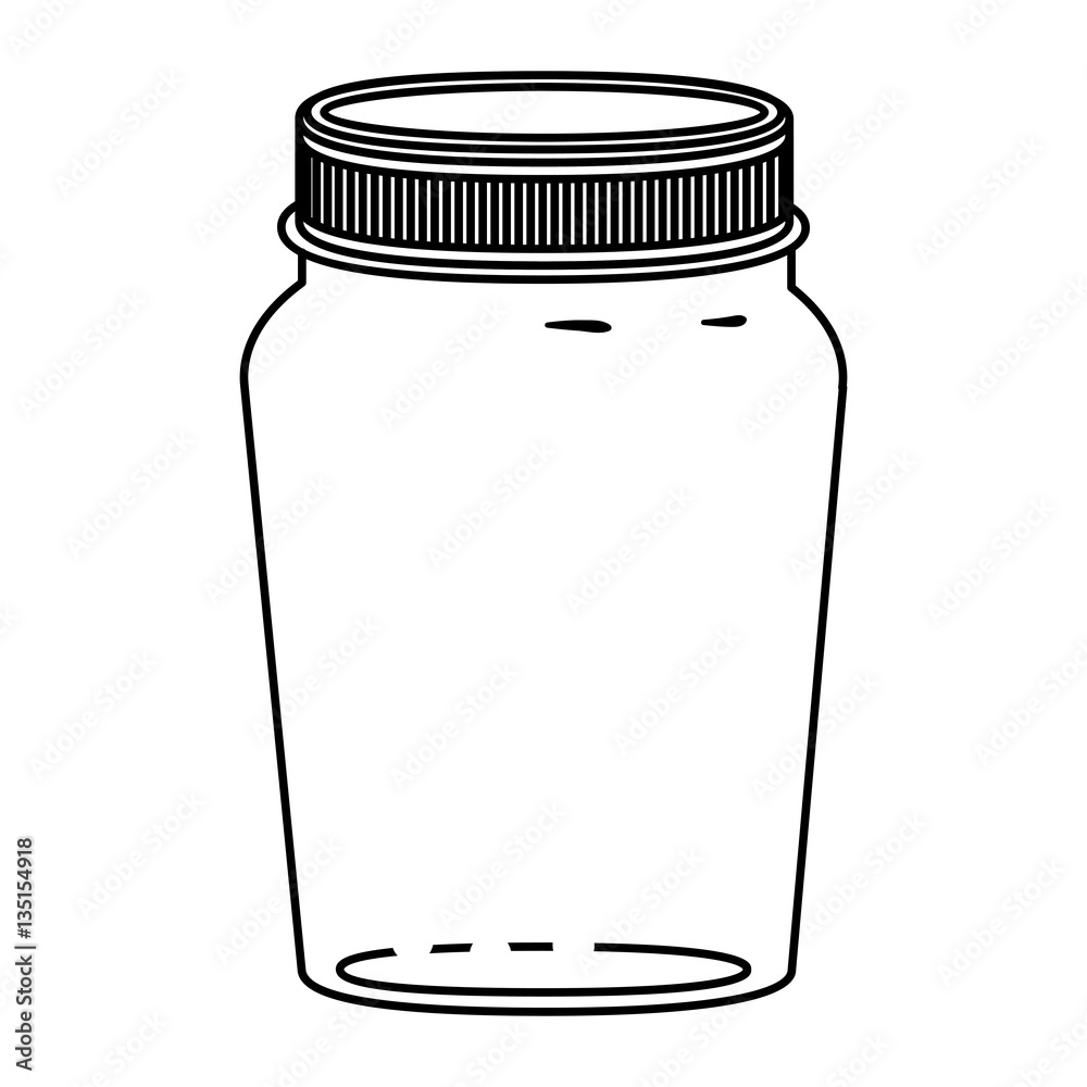 silhouette glass container of jam with lid vector illustration silhouette glass container of jam with lid vector illustration