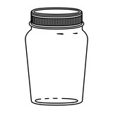 silhouette glass container of jam with lid vector illustration