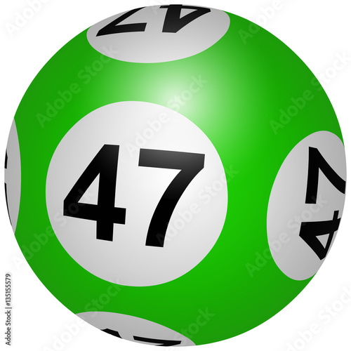 Loto. Bingo. Boule verte 47