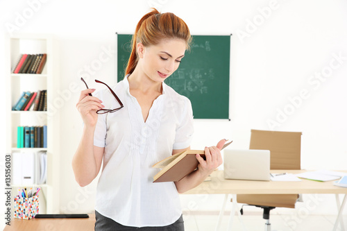 Young teacher at lesson in ...