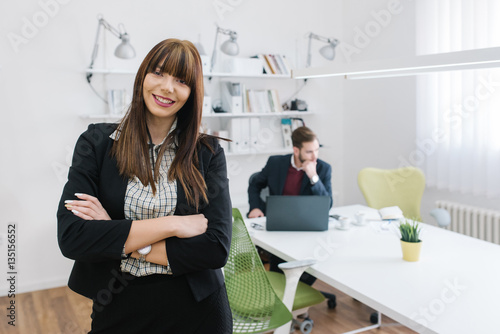 Businesswoman with a positive facial expression