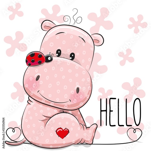 Cute Cartoon Hippo