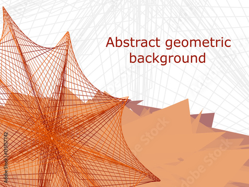 Geometric background with abstract web.