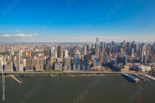 New York  Manhattan.  Helicopter view. NYC 