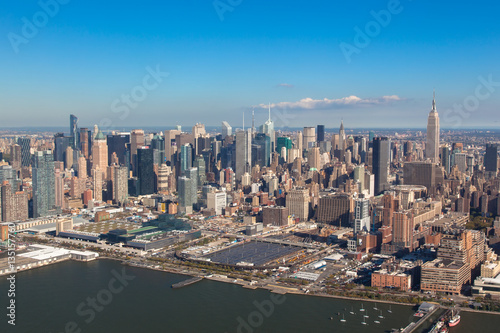  New York NYC. Lower  Manhattan. Helicopter view
