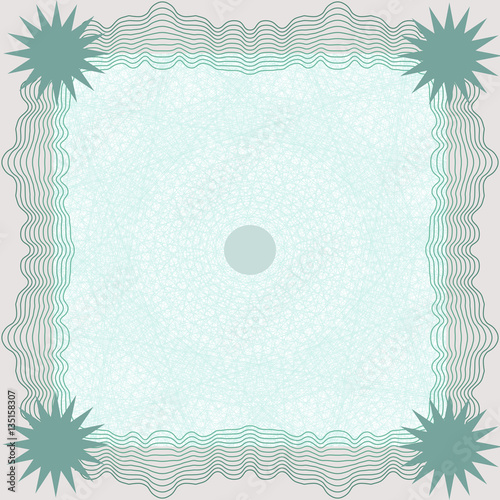 Template design of certificate with guilloche pattern